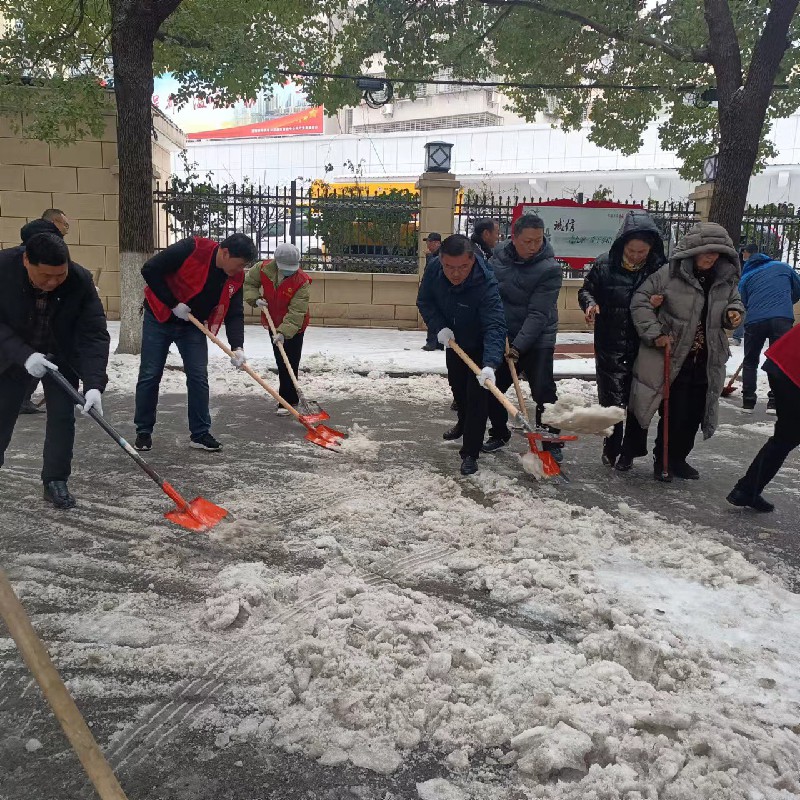 市人社局党员干部积极开展铲雪除冰行动